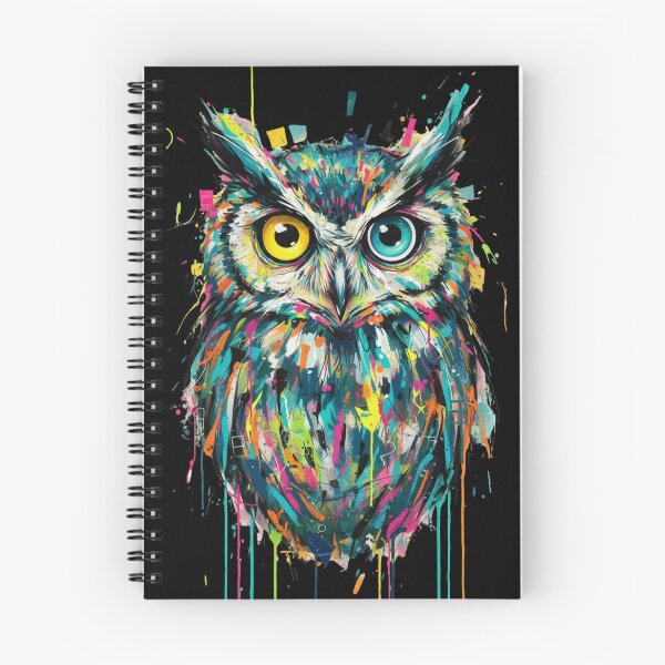 Item preview, Electric Gaze Owl – Color-Dripped Abstract Wildlife Art designed and sold by doodledat.