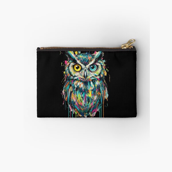 Item preview, Electric Gaze Owl – Color-Dripped Abstract Wildlife Art designed and sold by doodledat.
