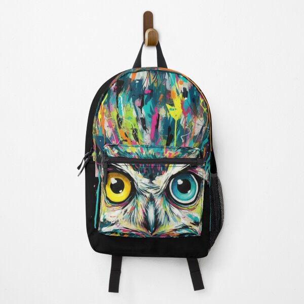 Item preview, Electric Gaze Owl – Color-Dripped Abstract Wildlife Art designed and sold by doodledat.