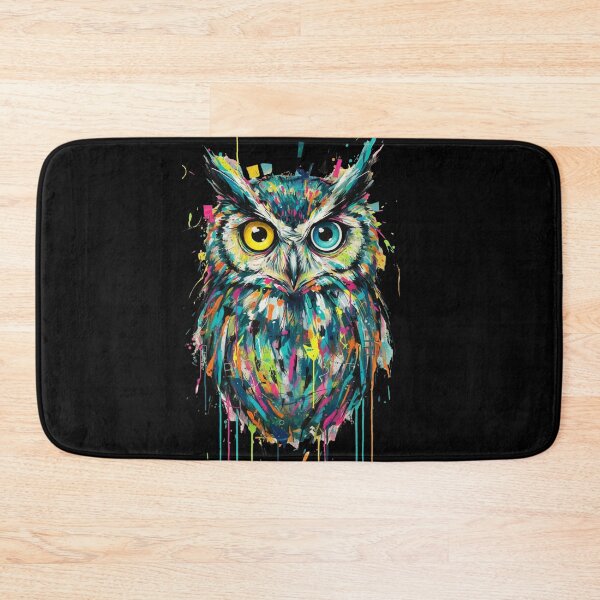 Item preview, Electric Gaze Owl – Color-Dripped Abstract Wildlife Art designed and sold by doodledat.
