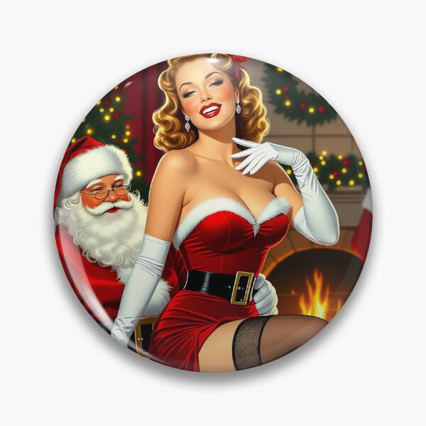 Item preview, Dear Santa, I Can Explain – Vintage Naughty Christmas Pin-Up designed and sold by Lightning-Lace.
