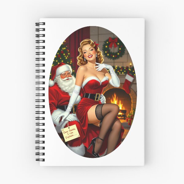 Item preview, Dear Santa, I Can Explain – Vintage Naughty Christmas Pin-Up designed and sold by Lightning-Lace.