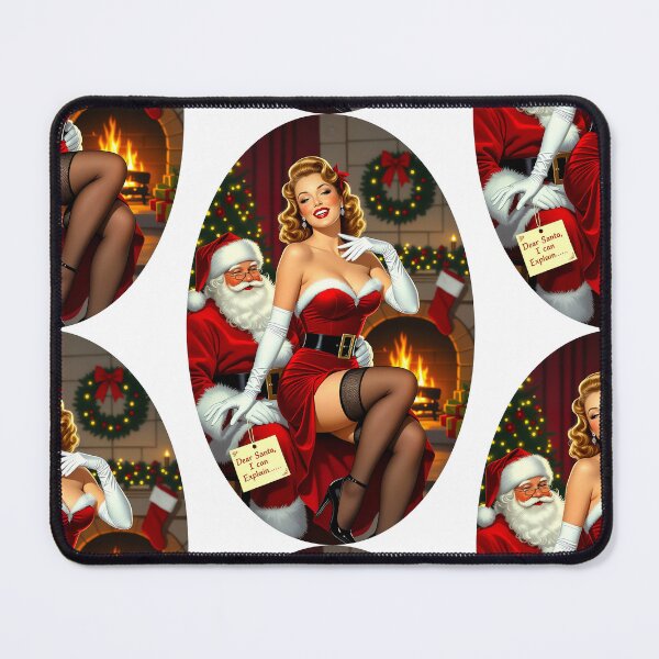 Item preview, Dear Santa, I Can Explain – Vintage Naughty Christmas Pin-Up designed and sold by Lightning-Lace.