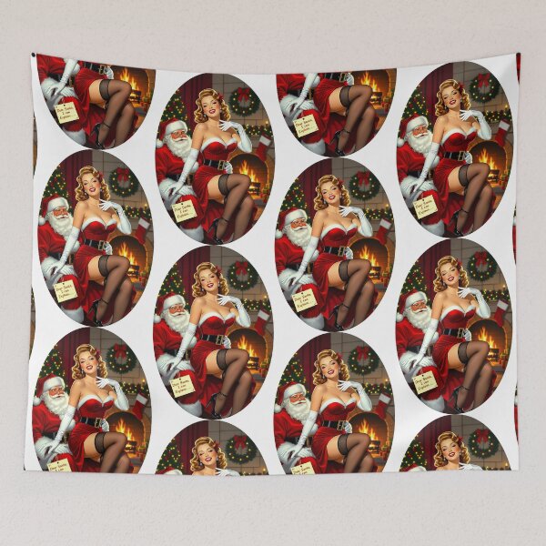 Item preview, Dear Santa, I Can Explain – Vintage Naughty Christmas Pin-Up designed and sold by Lightning-Lace.