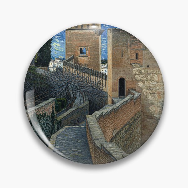 Item preview, Walls and towers of the Alhambra in the style of Van Gogh designed and sold by KukiLdeGuevara.