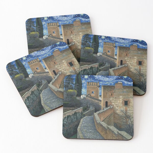Item preview, Walls and towers of the Alhambra in the style of Van Gogh designed and sold by KukiLdeGuevara.