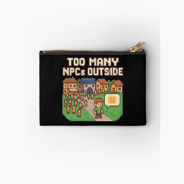 Item preview, Too Many NPCs Outside – Introvert Retro Pixel Game Humor designed and sold by SidTastic .