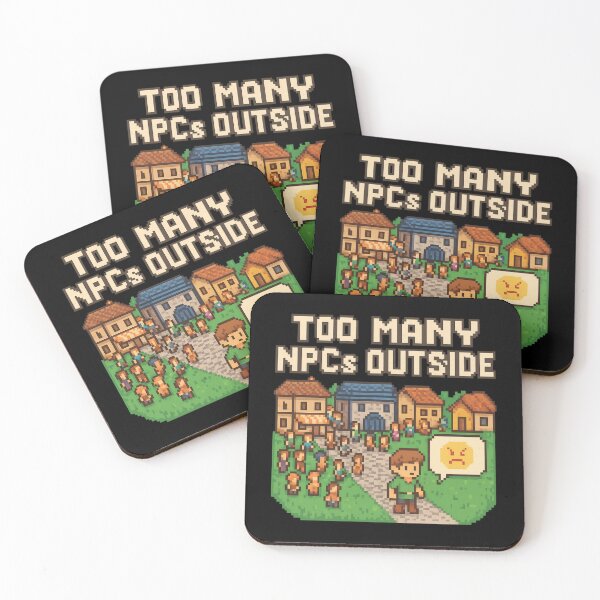 Item preview, Too Many NPCs Outside – Introvert Retro Pixel Game Humor designed and sold by SidTastic .