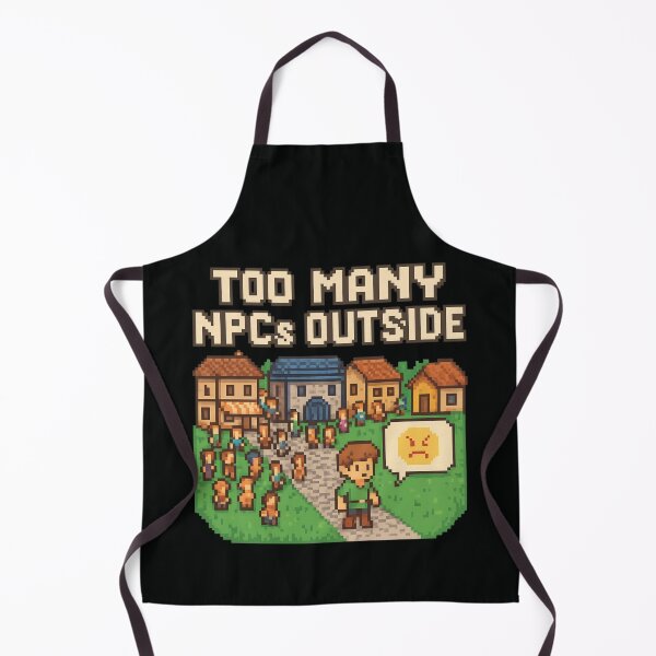 Item preview, Too Many NPCs Outside – Introvert Retro Pixel Game Humor designed and sold by SidTastic .