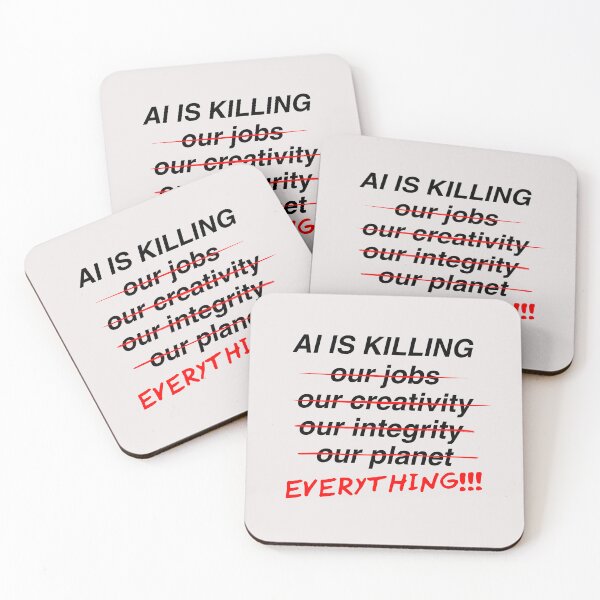 Item preview, AI is killing black text designed and sold by quinnhopp.