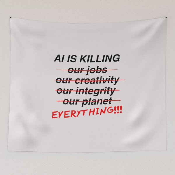 Item preview, AI is killing black text designed and sold by quinnhopp.