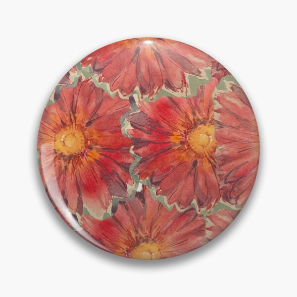 Item preview, Red Watercolor Flower Pattern designed and sold by Kara Draws.