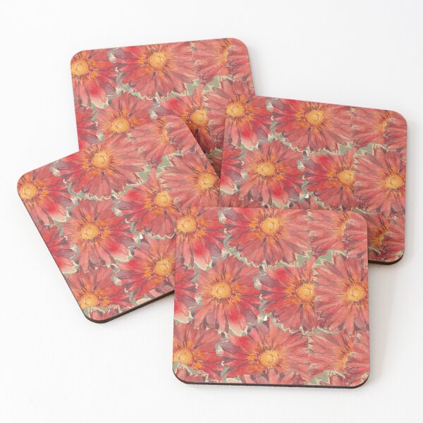 Item preview, Red Watercolor Flower Pattern designed and sold by Kara Draws.