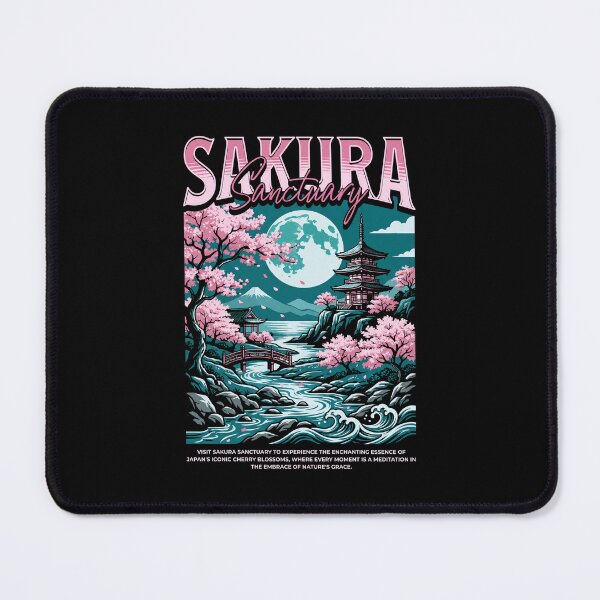 Item preview, Sakura  Sanctuary - Serene Japanese Pagoda & Cherry Blossom Landscape designed and sold by AnAzArt.