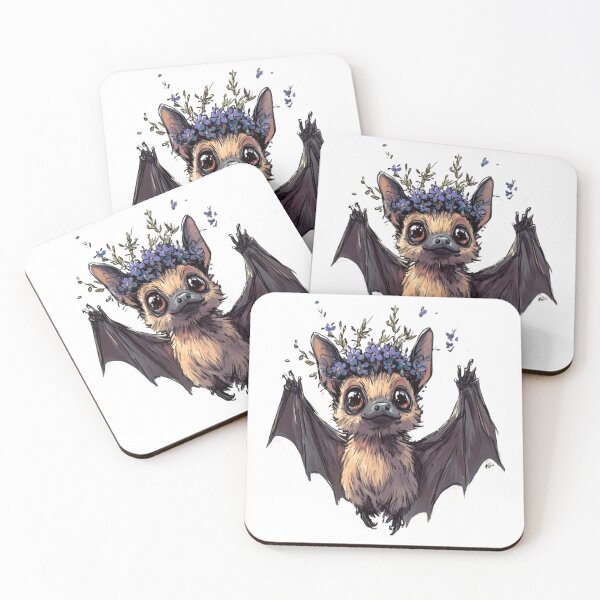 Item preview, Cute Wathercolor Bat Flower Crown Sticker designed and sold by ArtGD.