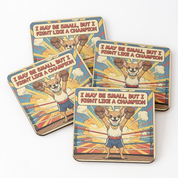 Item preview, Chihuahua Boxer Champion – Retro Comic Funny Dog Art. designed and sold by KojourinArt.