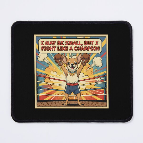 Item preview, Chihuahua Boxer Champion – Retro Comic Funny Dog Art. designed and sold by KojourinArt.