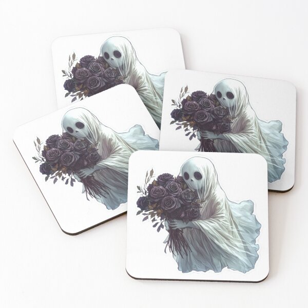 Item preview, Whimsigoth Ghost Black Roses Sticker designed and sold by ArtGD.