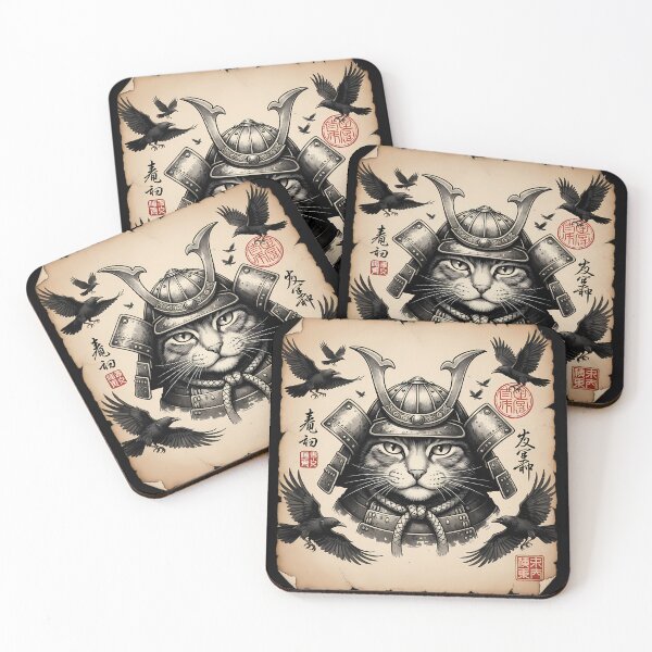 Item preview, Samurai Cat Illustration – Japanese Warrior Art designed and sold by sky11PP.