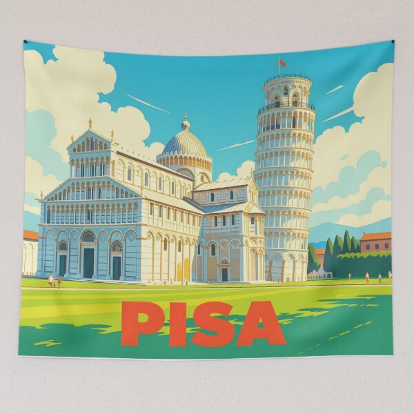 Item preview, Pisa, Tuscany, Italy: Vintage-Style Painterly Travel Poster designed and sold by LSVart.