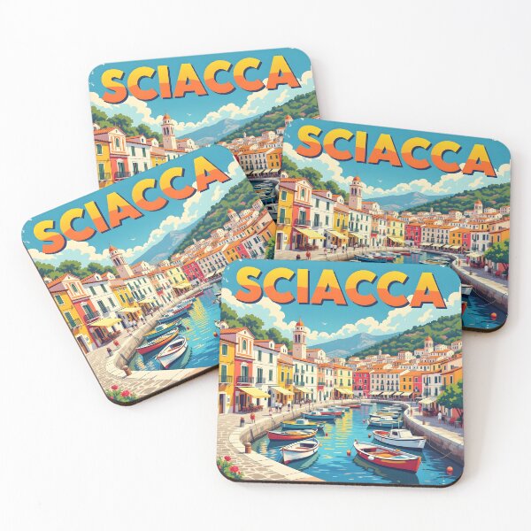 Item preview, Sciacca, Sicily, Italy: Vintage-Style Painterly Travel Poster designed and sold by LSVart.