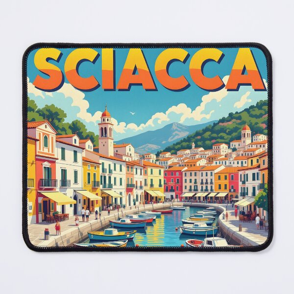 Item preview, Sciacca, Sicily, Italy: Vintage-Style Painterly Travel Poster designed and sold by LSVart.