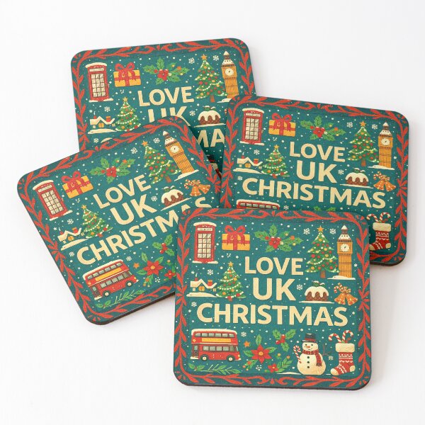 Item preview, Love UK Christmas – Festive British Folk Illustration designed and sold by Okmanoo.