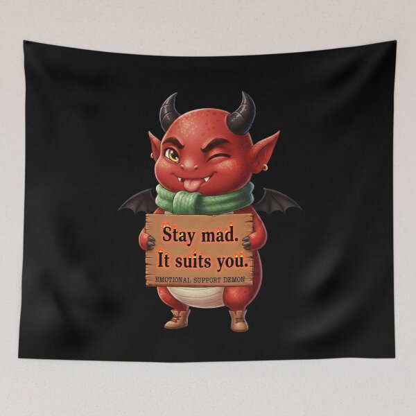 Item preview, Emotional Support Demon - Black - Funny Animals Gift ideas designed and sold by InkyGenies.