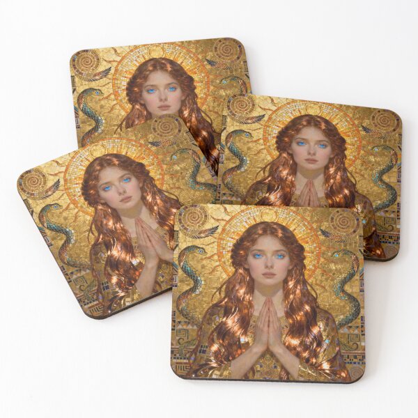 Item preview, Golden Serenity beautiful Art Nouveau Gustav Klimt stylish art designed and sold by Vintage Designs +.