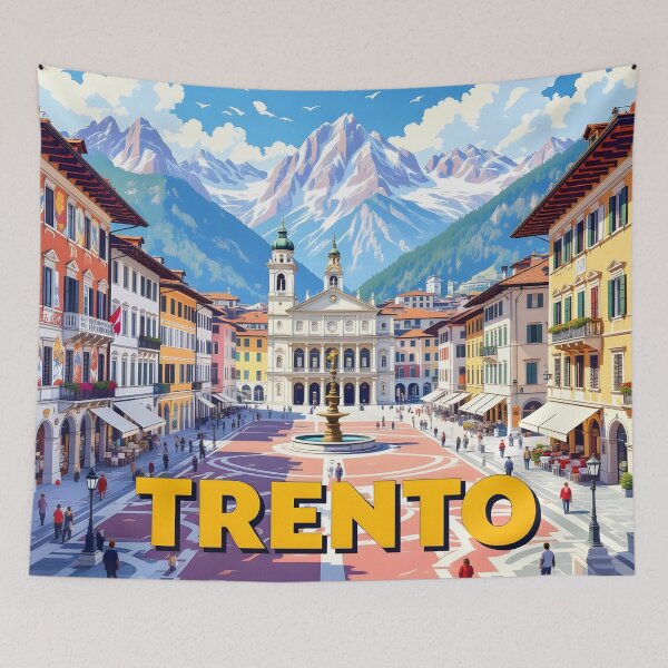Item preview, Trento, Trentino-Alto Adige, Italy: Vintage-Style Painterly Travel Poster designed and sold by LSVart.