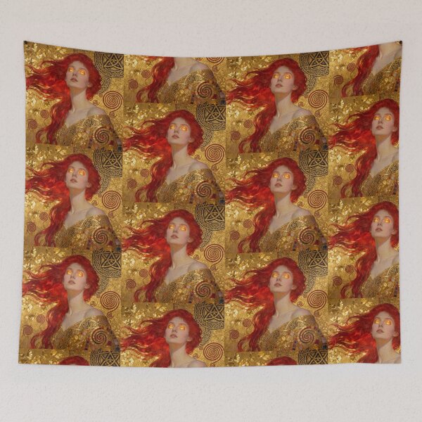 Item preview, Golden Goddess beautiful Art Nouveau Gustav Klimt stylish art designed and sold by Vintage Designs +.