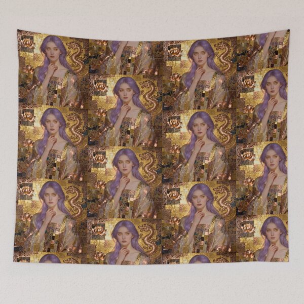 Item preview, Lavender Dragon beautiful Art Nouveau Gustav Klimt stylish art designed and sold by Vintage Designs +.
