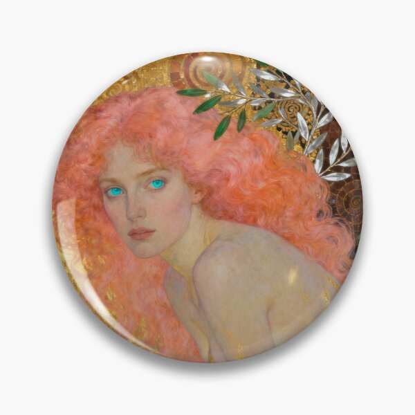 Item preview, Coral Aqua beautiful Art Nouveau Gustav Klimt stylish art designed and sold by Vintage Designs +.