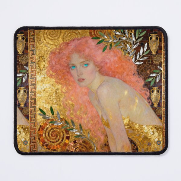 Item preview, Coral Aqua beautiful Art Nouveau Gustav Klimt stylish art designed and sold by Vintage Designs +.