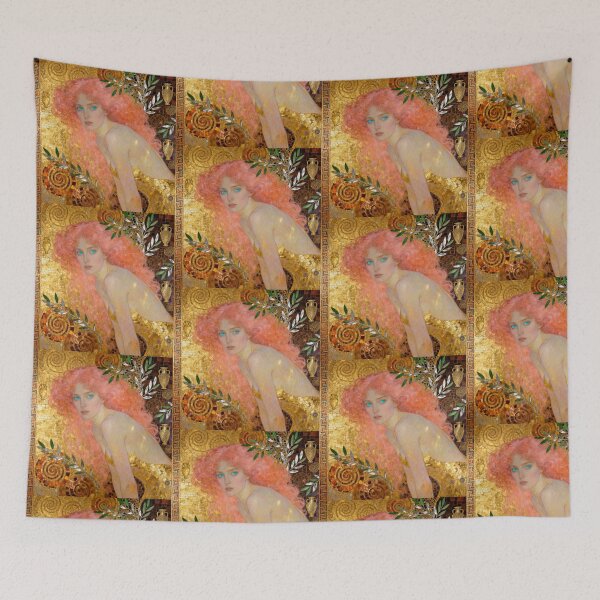 Item preview, Coral Aqua beautiful Art Nouveau Gustav Klimt stylish art designed and sold by Vintage Designs +.