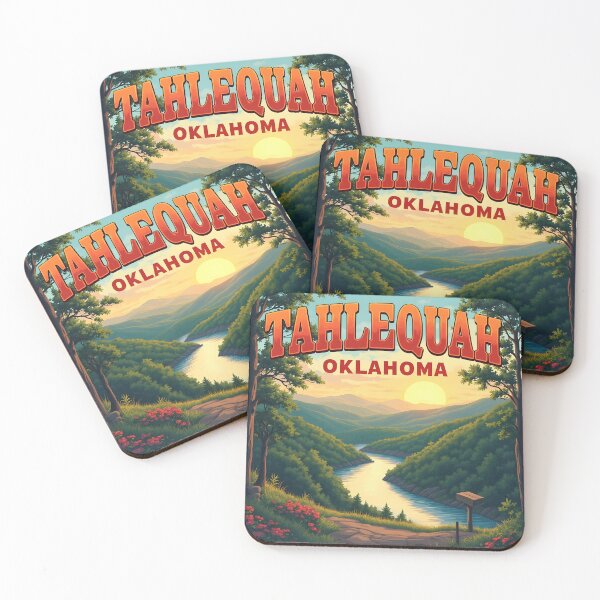 Item preview, Tahlequah, Oklahoma, USA: Vintage-Style Painterly Travel Poster designed and sold by LSVart.