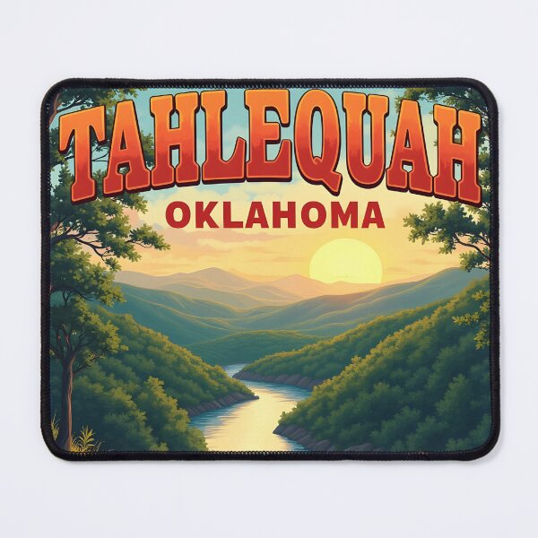 Item preview, Tahlequah, Oklahoma, USA: Vintage-Style Painterly Travel Poster designed and sold by LSVart.