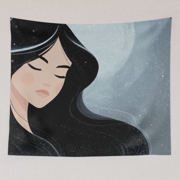 Item preview, Woman with long black hair in winter designed and sold by anytka.