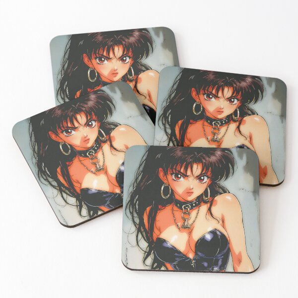 Item preview, 90s Retro Anime Rocker Girl Leather Aesthetic designed and sold by CoffinsArt.
