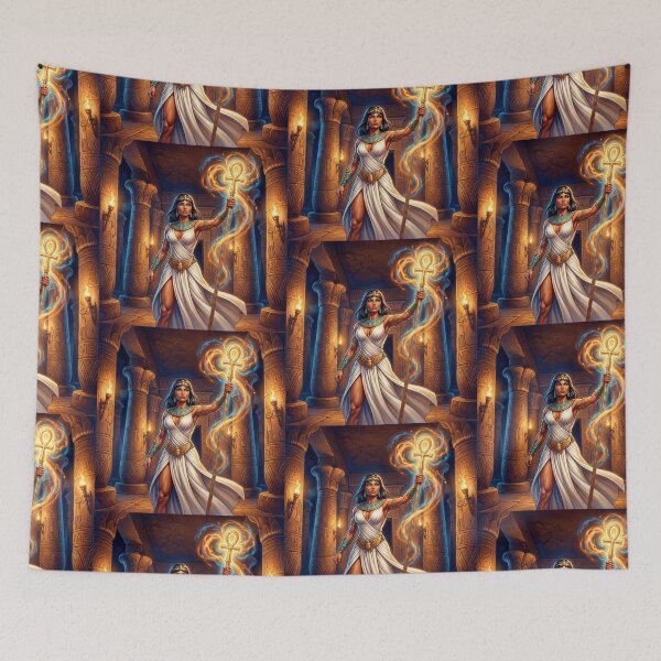 Item preview, Priestesswith magical golden Ankh inside a great Pyramid designed and sold by Vintage Designs +.