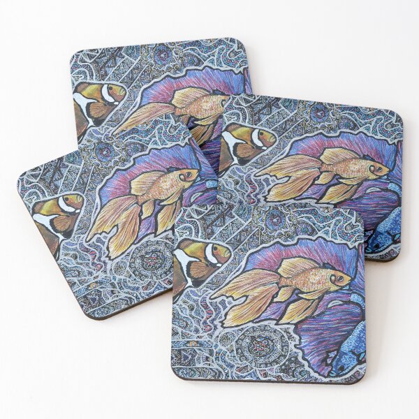 Item preview, Golden Fish, Halfmoon Betta Fish, Clownfish designed and sold by nastiaart.