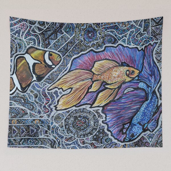 Item preview, Golden Fish, Halfmoon Betta Fish, Clownfish designed and sold by nastiaart.