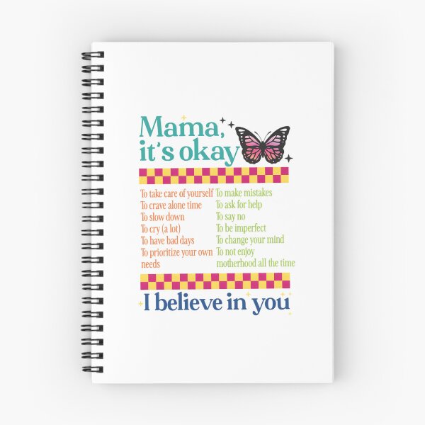 Item preview, Mama It’s Okay: Retro Self-Care Checklist | Supportive Motherhood Quote Design designed and sold by Colorful-Garden.