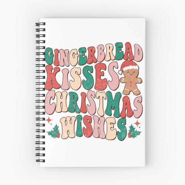 Item preview, Gingerbread Kisses & Christmas Wishes – Retro Holiday Typography designed and sold by Randomundi.