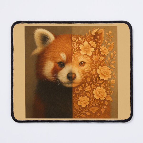 Item preview, Red Panda – Dual Essence Floral Spirit Transformation Wildlife Art designed and sold by GeoWild Designs.