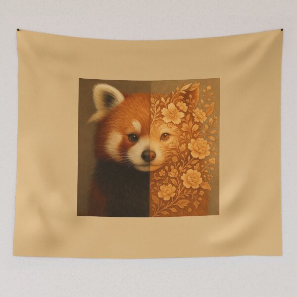 Item preview,  Red Panda – Dual Essence Floral Spirit Transformation Wildlife Art designed and sold by GeoWild Designs.