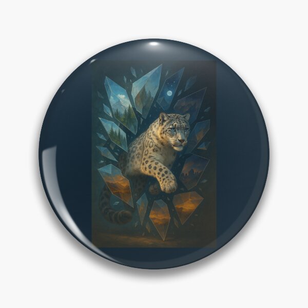 Item preview, Snow Leopard – Fractured Crystal Realms Across Worlds Wildlife Art designed and sold by GeoWild Designs.