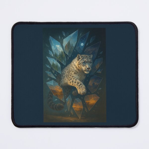 Item preview, Snow Leopard – Fractured Crystal Realms Across Worlds Wildlife Art designed and sold by GeoWild Designs.