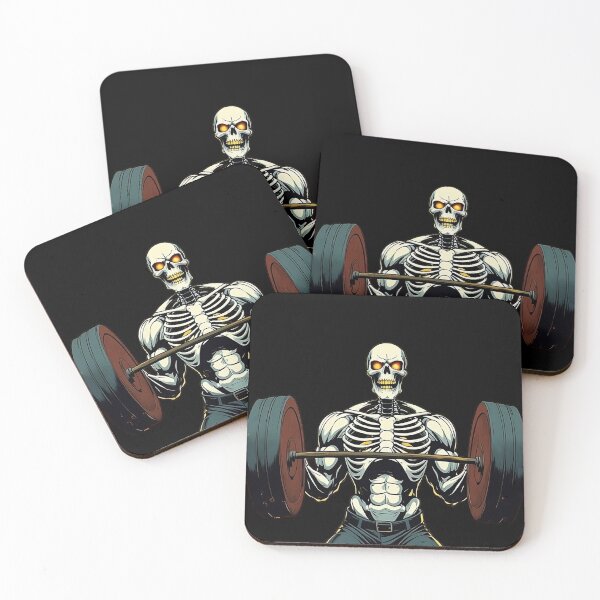 Item preview, No Excuses HD Sticker – Hardcore Skeleton Weightlifting New Year Gym Motivation designed and sold by MillionaireGenZ ⭐⭐⭐⭐⭐ (5.0).