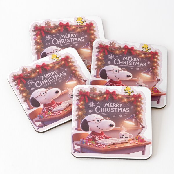 Item preview, Snoopy Christmas Teacher Sticker: Cozy High-Quality Modern Holiday Illustration Design designed and sold by ARTCREATESHOP.